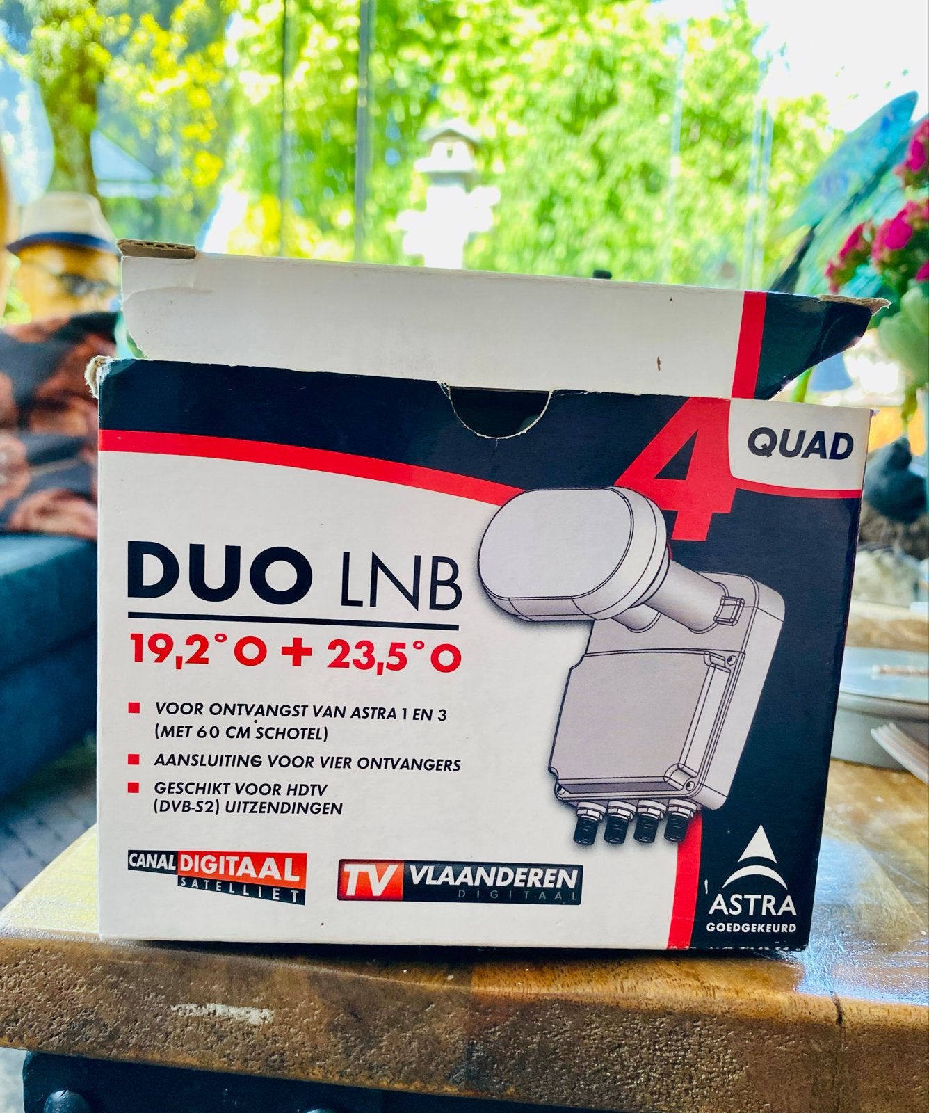 DUO LNB Quad 4 aansluitingen voor Astra 1 en 3, Ophalen, Nieuw, (Schotel)antenne, Overige merken