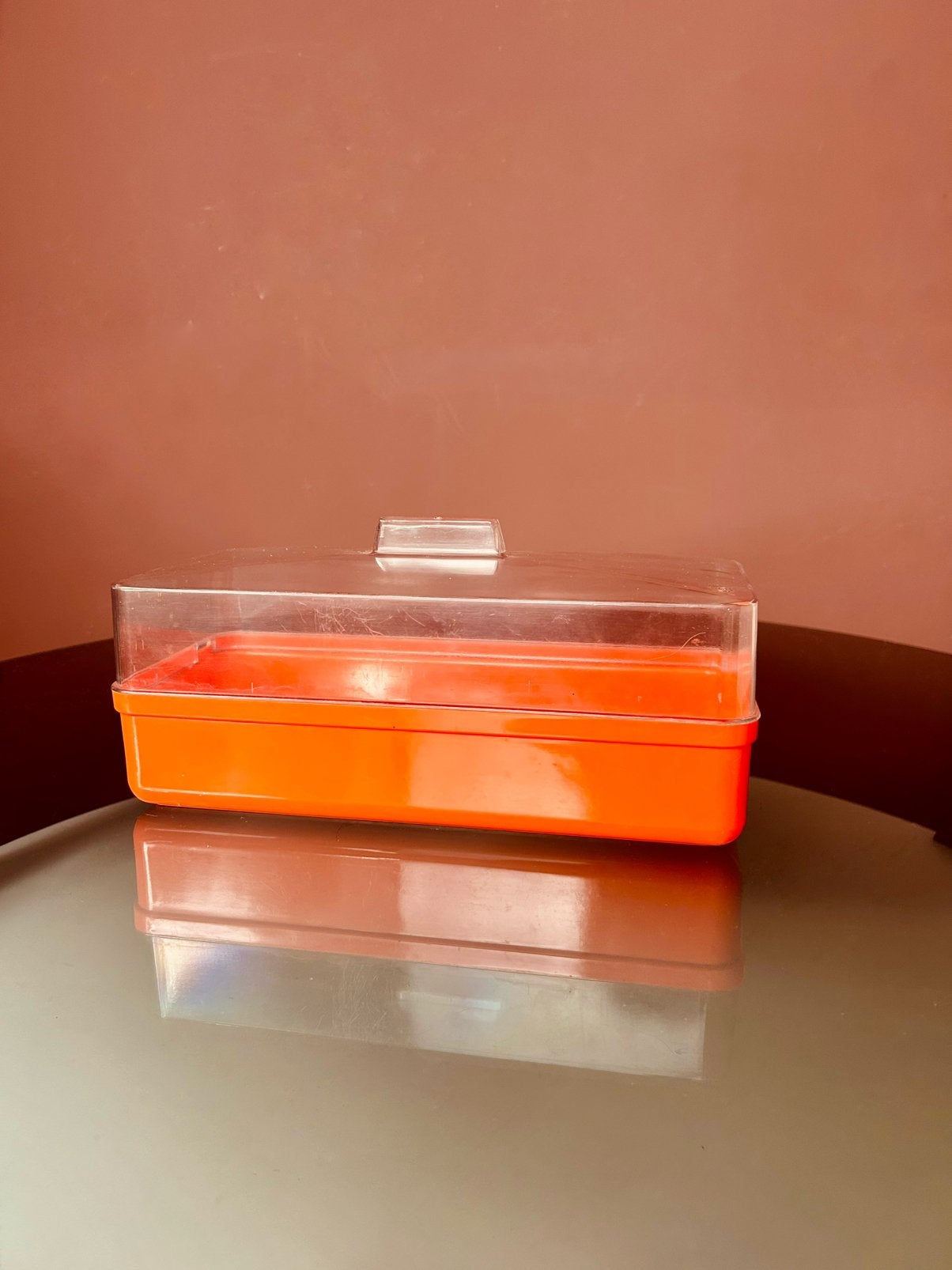 VITRI BEWAARDOOS VOOR CAKE SEVENTIES, Ophalen of Verzenden, Zo goed als nieuw, Oranje