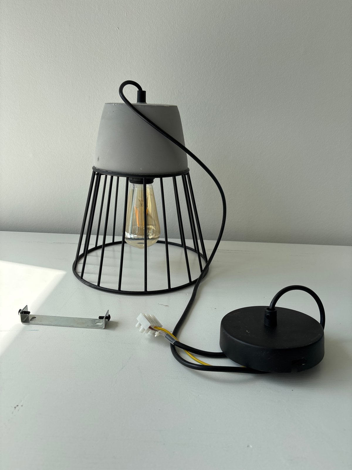Industriële hanglamp Keira - Grijs/Zwart, Ophalen, Zo goed als nieuw, Metaal, E27 (groot)