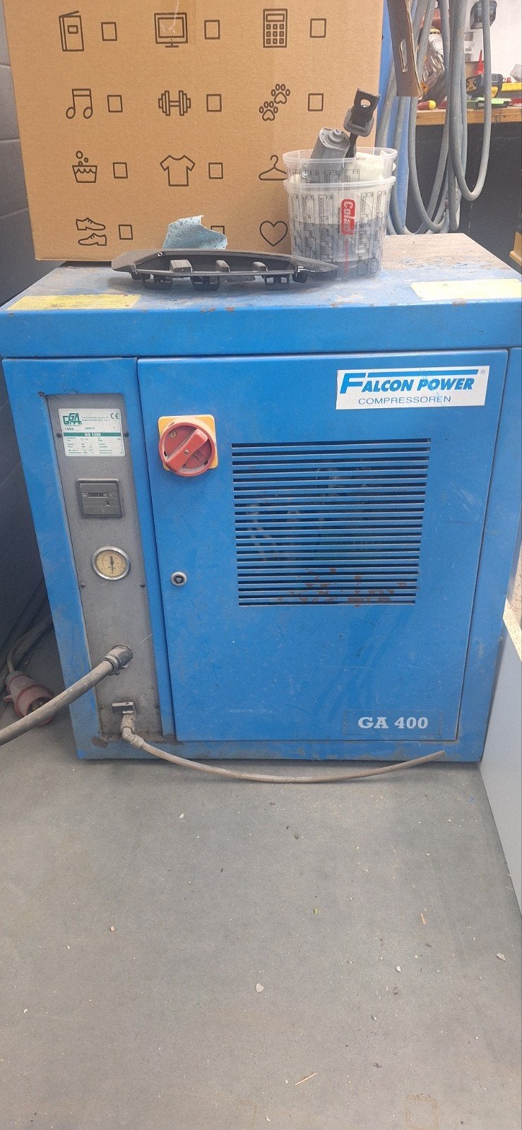 Falcon Power GA 400 Compressor - Gebruikt, Doe-het-zelf en Verbouw, Ophalen, Gebruikt, 400 tot 800 liter/min, 10 bar of meer