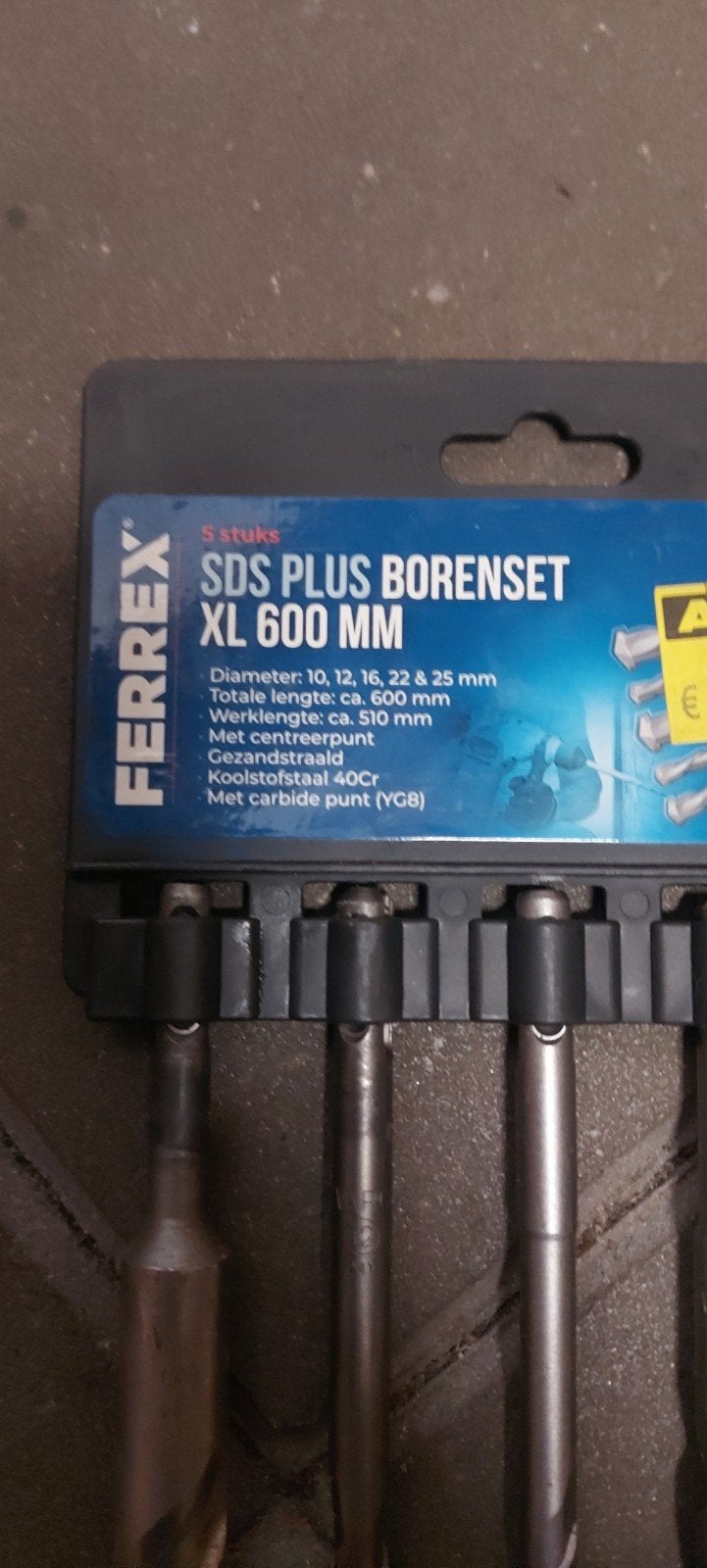 5-delige SDS Plus Steen/Beton Borenset XL 600mm, Ophalen of Verzenden, Gebruikt, Overige typen