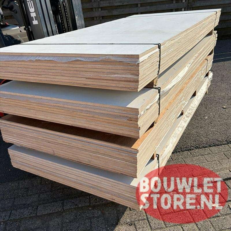 Multiplex 18 mm | Hardhout Indonesisch IHP | Wit gegrond, Niet ingevuld, Multiplex, Minder dan 20 mm, Niet ingevuld