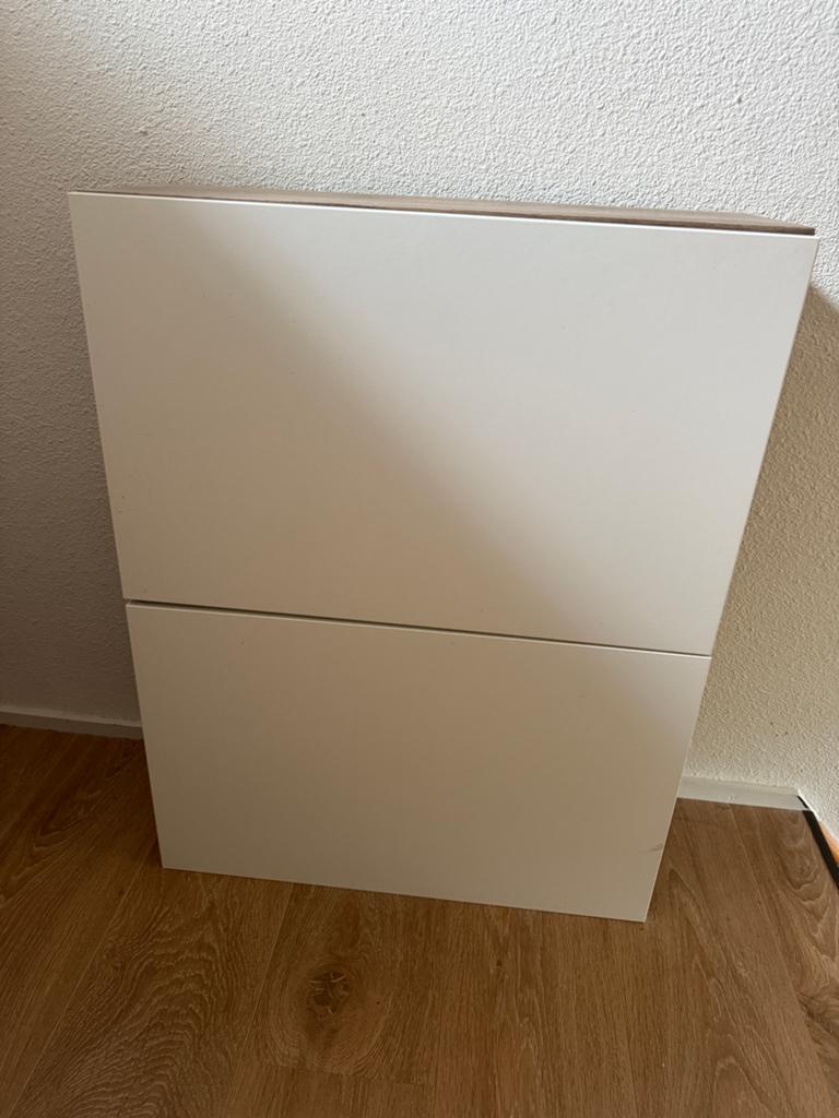 Ikea Besta Lappviken wit set 4 kastjes met houtlook ombouw, Ophalen, Zo goed als nieuw