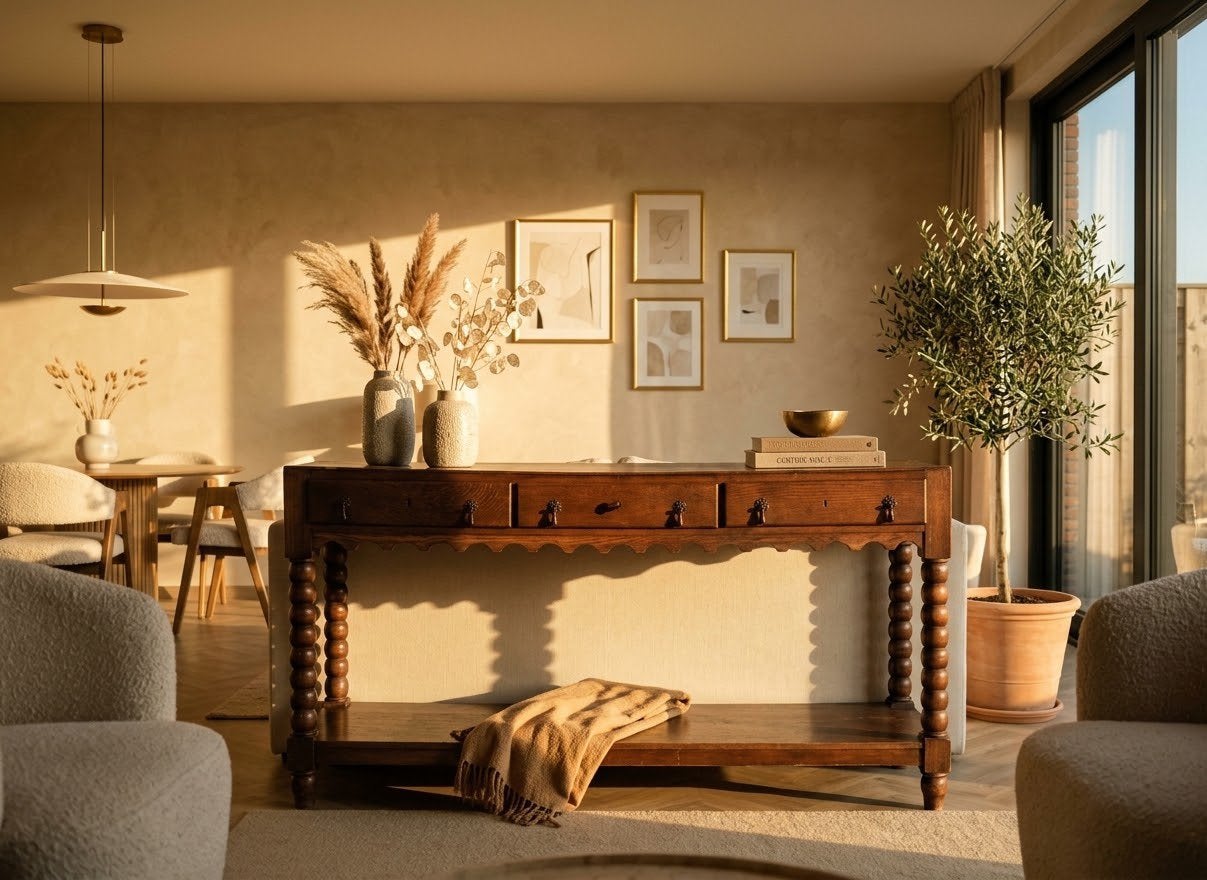 Mooie sidetable met bobbin poten, Ophalen
