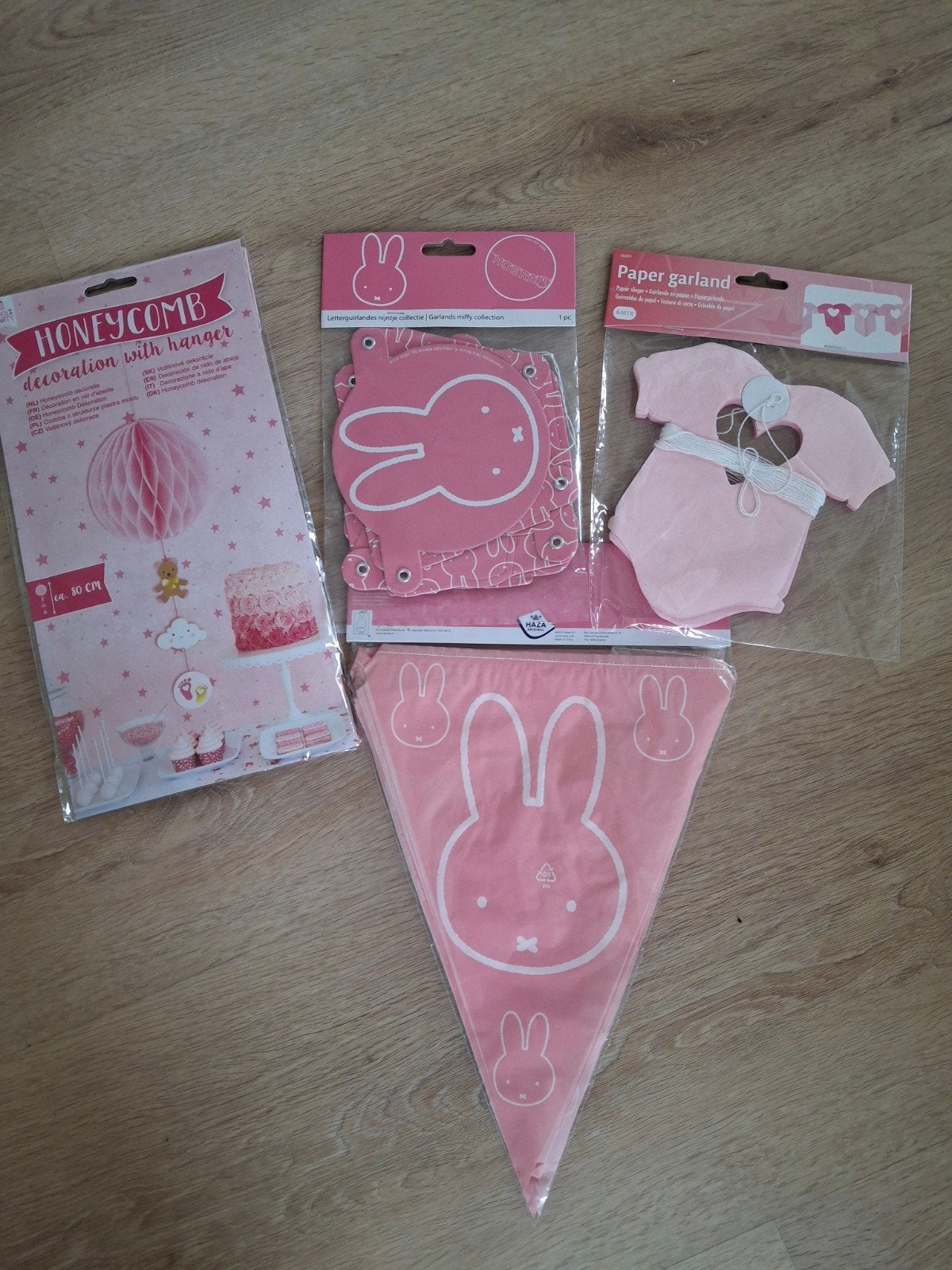 Vlaggetjes en decoratie meisjes roze, Ophalen, Nieuw, Versiering, Geboorte of Huwelijk