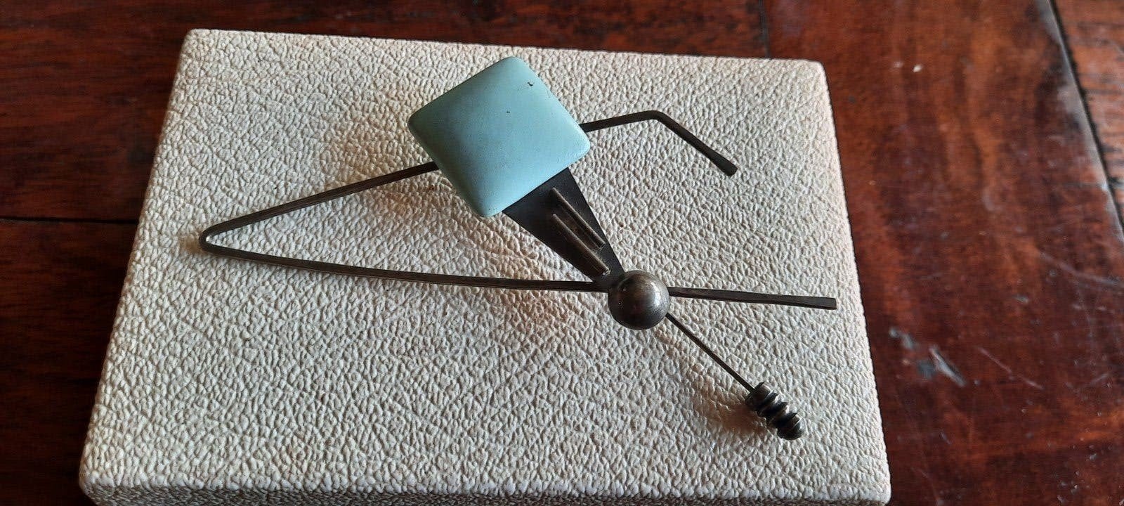 Vintage modernistische brutalistische broche/speld Jaren '40, Overige materialen, 4 tot 7 cm, Gebruikt, Overige kleuren