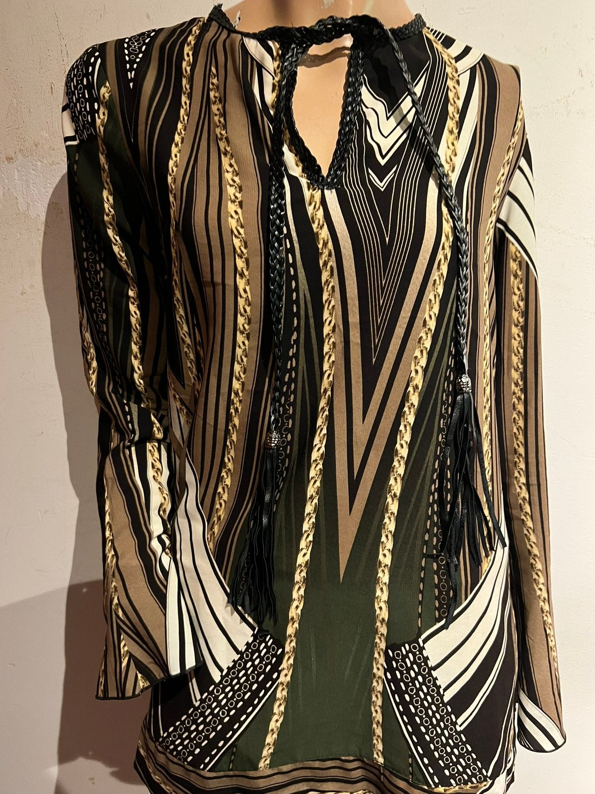 Jef Galliano blouse maat 2 S origineel zgan, F, G, Bruin, Jef Galliano