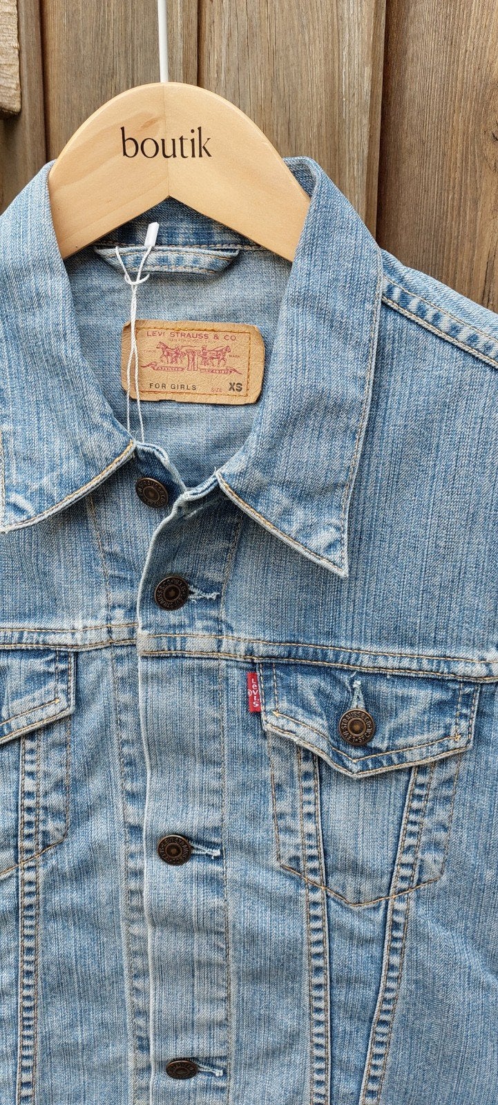 Heel mooi Levi's spijkerjasje maat XS. Als nieuw!, Blauw, Ophalen of Verzenden, Zo goed als nieuw, Jasje