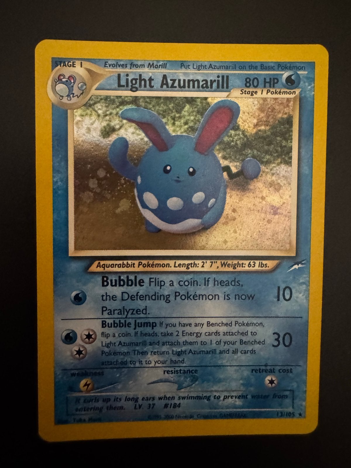Light Azumarill Pokémon Kaart (Neo Destiny 3/105), Ophalen of Verzenden, Losse kaart