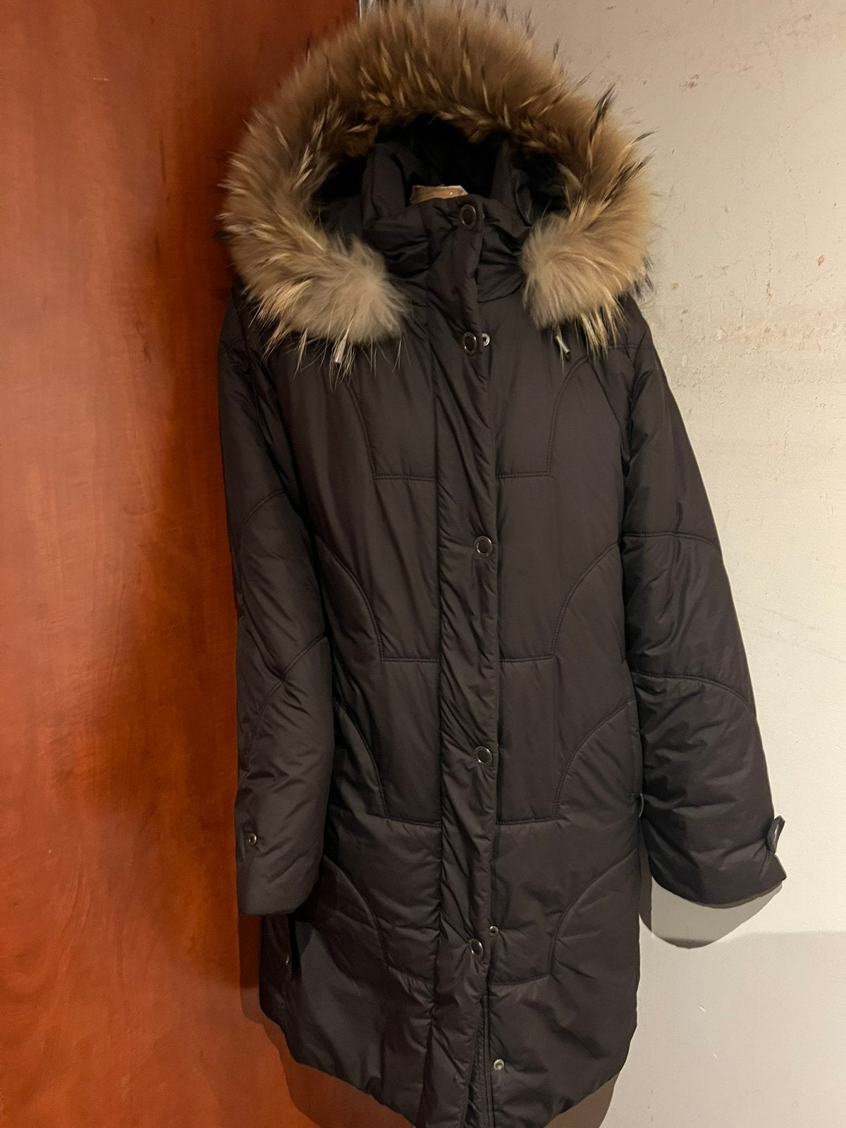 LUTHA winterjas met capuchon bontkraag maat L origineel zgan, Kleding | Dames, Jassen | Winter, Zwart, Maat 42/44 (L), Lutha, Ophalen of Verzenden