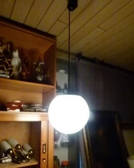 vintage Peill & Putzler hanglamp space age 70er, Ophalen, Zo goed als nieuw, Glas, Space age
