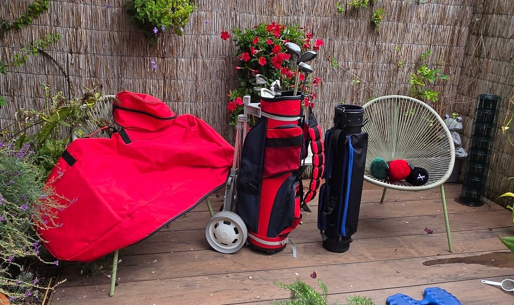 Golfset met tassen en trolley, Sport en Fitness, Golf, Ophalen, Gebruikt, Set