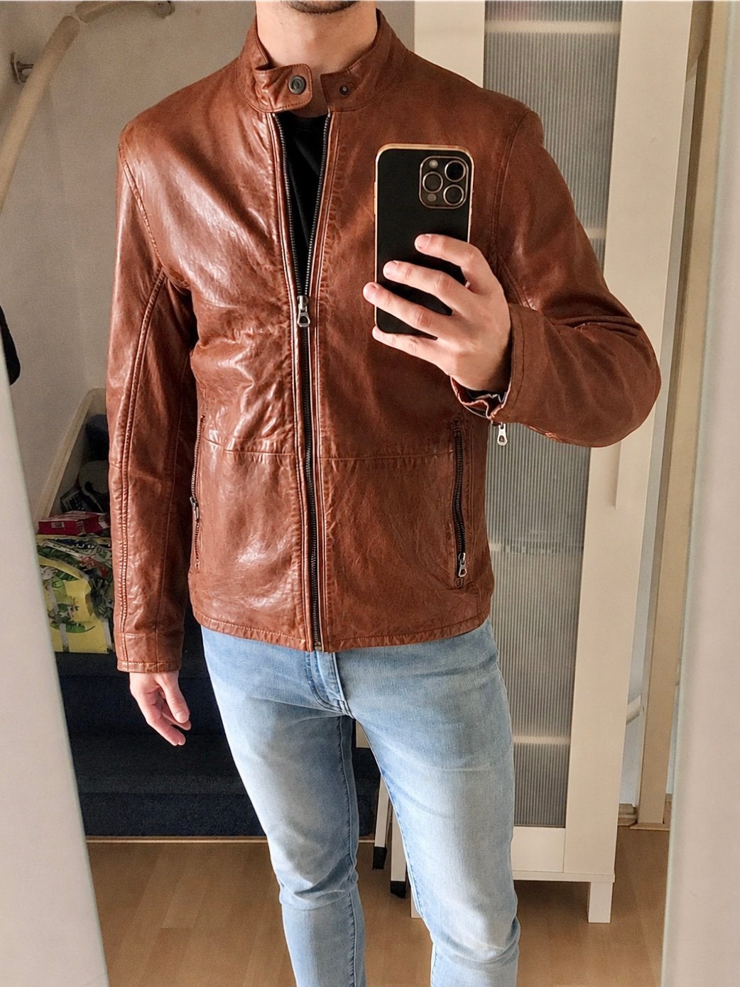 Leren jas Gipsy M, Kleding | Heren, Jassen | Zomer, Bruin, Maat 48/50 (M), Ophalen of Verzenden, Zo goed als nieuw