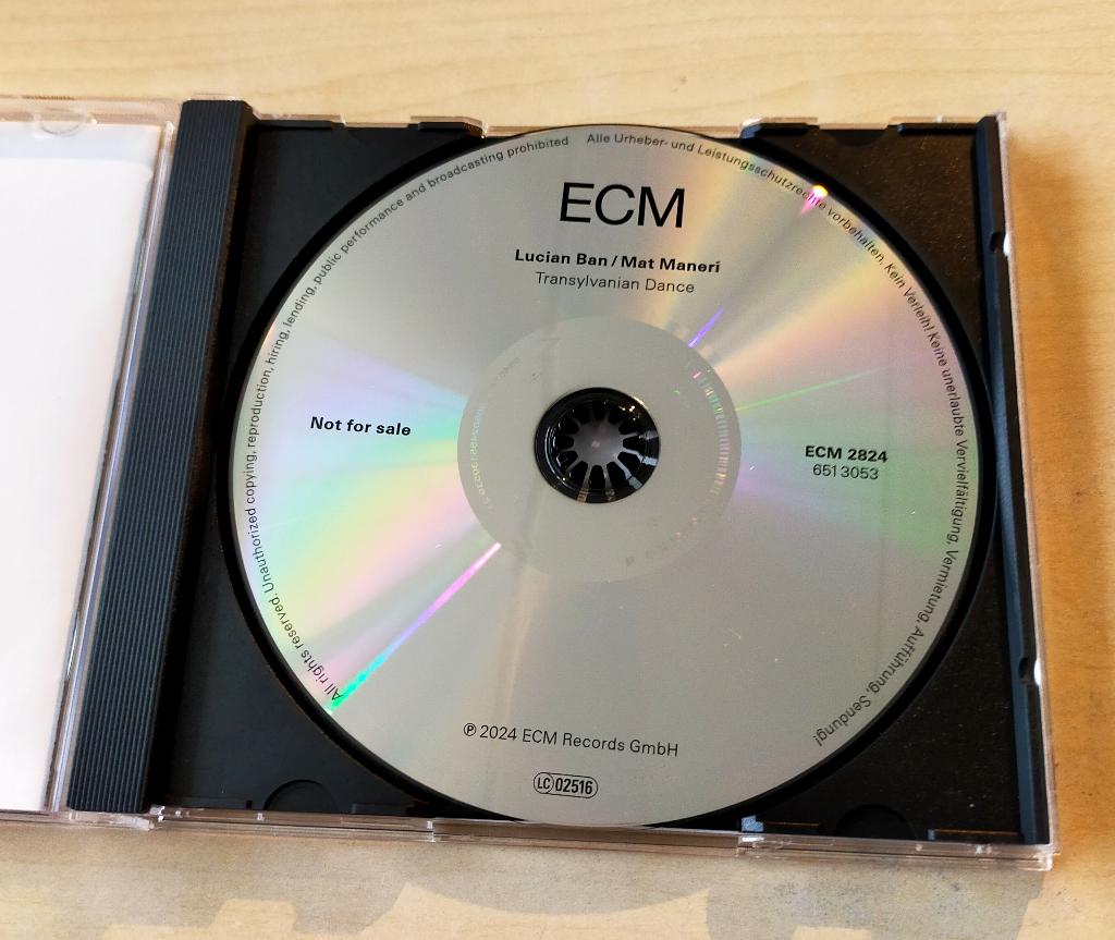 Lucian Ban / Mat Maneri - Transylvanian Dance CD 2024 ECM, Ophalen of Verzenden, 1980 tot heden, Zo goed als nieuw, Jazz