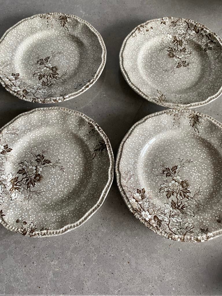 4 ontbijtborden enoch wedgwood tunstall, Ophalen of Verzenden