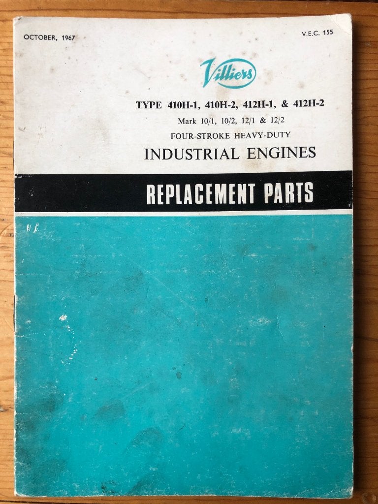 Onderdelenboek VILLIERS Mk410 & 412 stationaire motoren, Ophalen of Verzenden, Overige merken