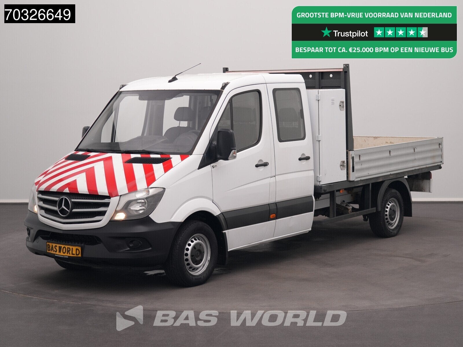 Mercedes Sprinter 314 CDI Dubbel Cabine Open Laadbak 3,5t Tr, Auto's, Stof, Gebruikt, Euro 6, Wit