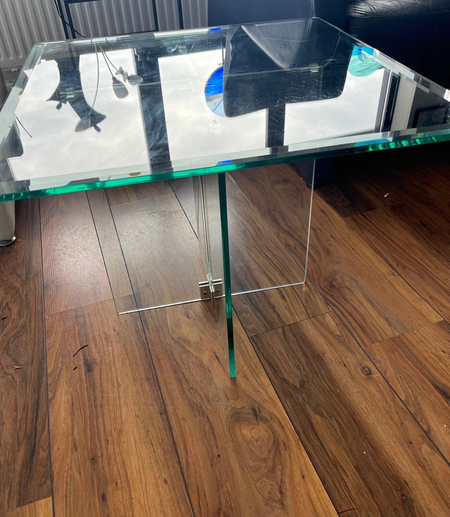 Glazen bijzettafel, Minder dan 55 cm, Gebruikt, Vierkant, Glas