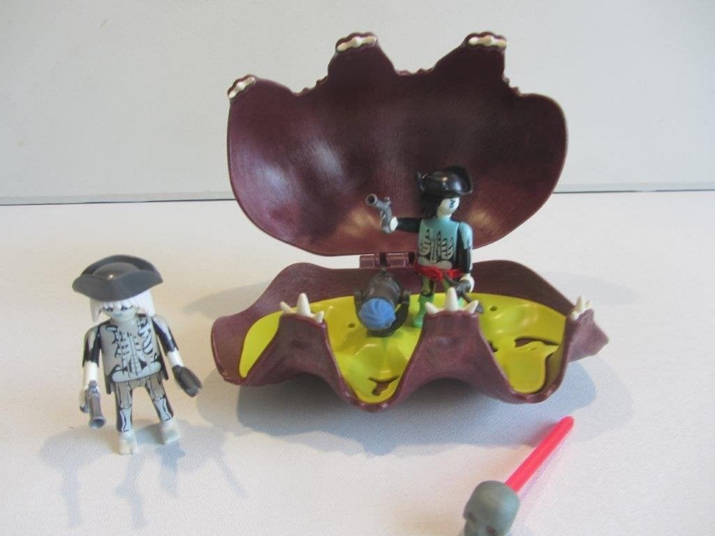 Playmobil Piraten in schelp Kanonnenschelp – 4802 met spook, Kinderen en Baby's, Speelgoed | Playmobil, Ophalen of Verzenden, Gebruikt