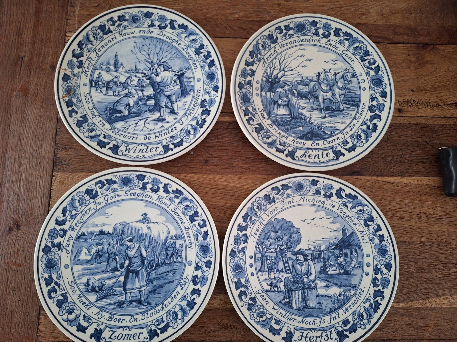 Royaal Goedewaagen Delfts Blauw, 4 jaargetijde ,complete set, Ophalen