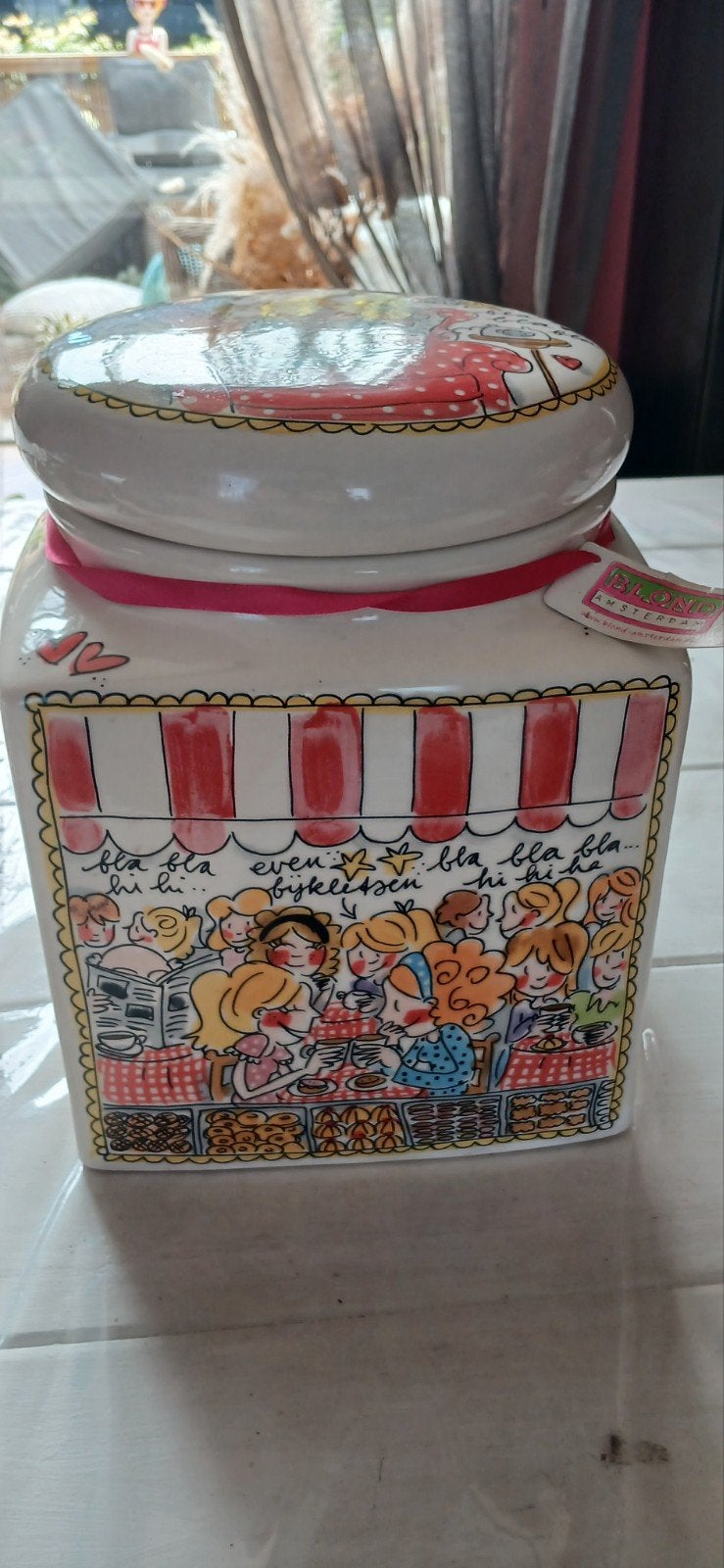 Blond Amsterdam voorraadpot met leuke illustraties, Meerkleurig, Overige stijlen, Nieuw, Ophalen of Verzenden