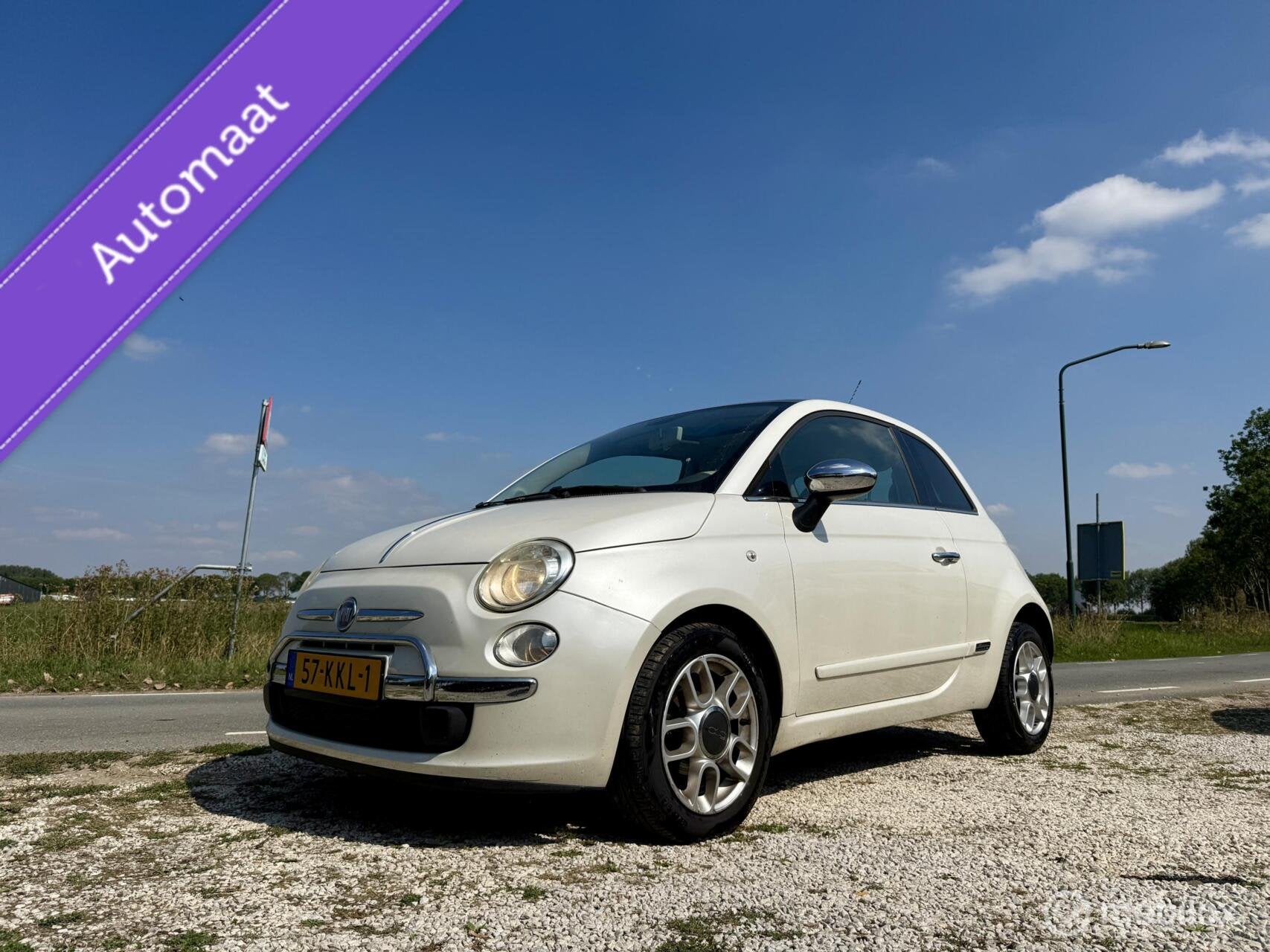 Fiat 500 1.2, BJ 2009 Automaat, Airco, Nwe Driem, Parelmoer, Auto's, Euro 5, Gebruikt, 1242 cc, Origineel Nederlands
