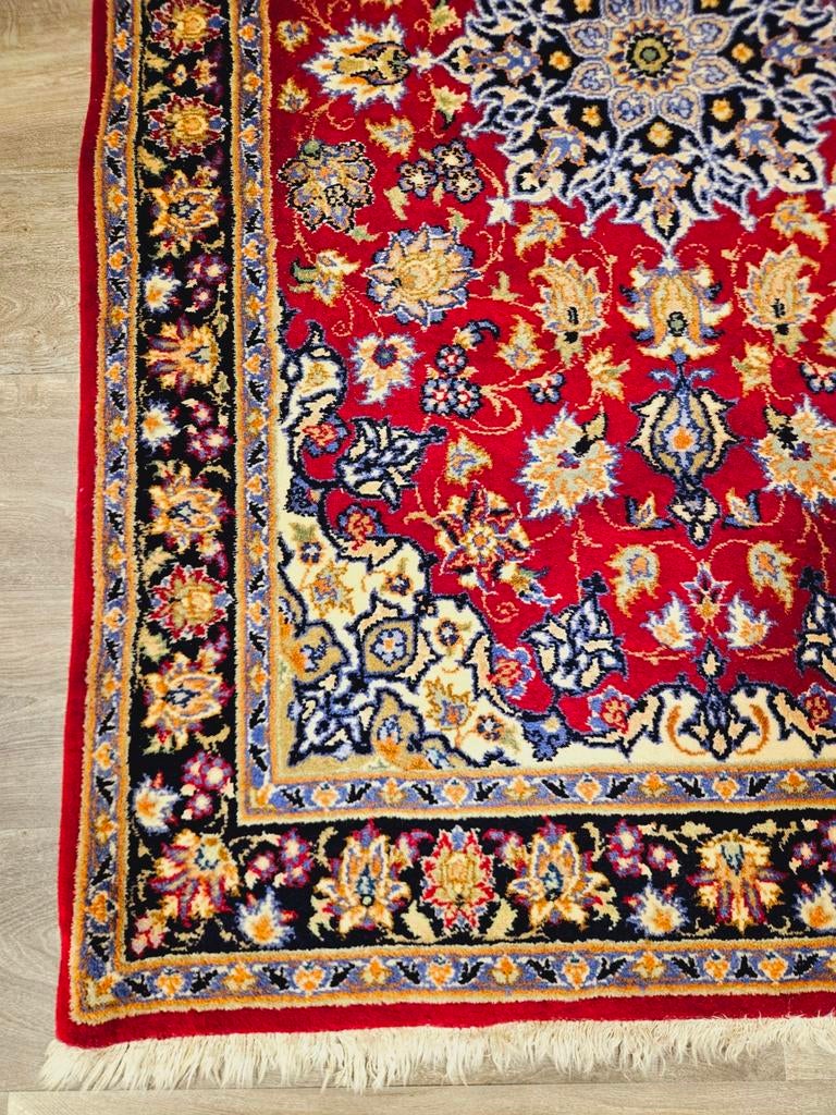 Perzisch Handgeknoopt Nain Tapijt. Prachtige kleuren!, 100 tot 150 cm, Perzisch, Ophalen of Verzenden, Zo goed als nieuw