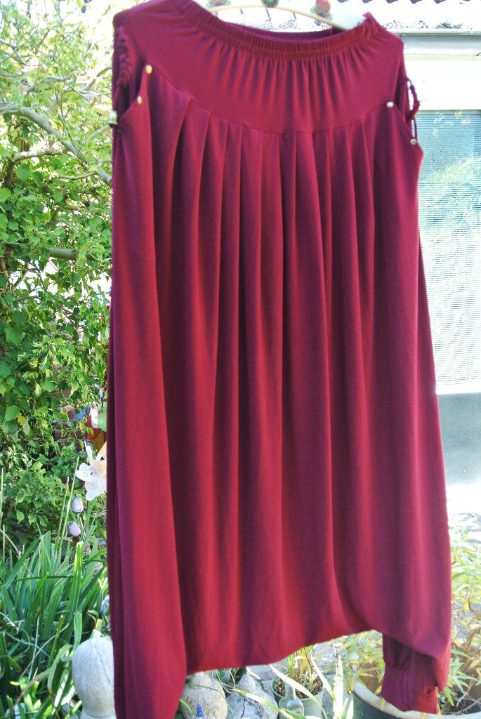 Harembroek zouave wijd model broek bordeaux laagjesmode L/XL, Kleding | Dames, Lerzan/Turkije, Maat 46/48 (XL) of groter, Ophalen of Verzenden
