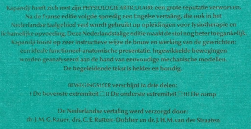 Bewegingsleer - De Bovenste Extremiteit - I.A. Kapandji, Verzenden, Beta, Zo goed als nieuw, HBO