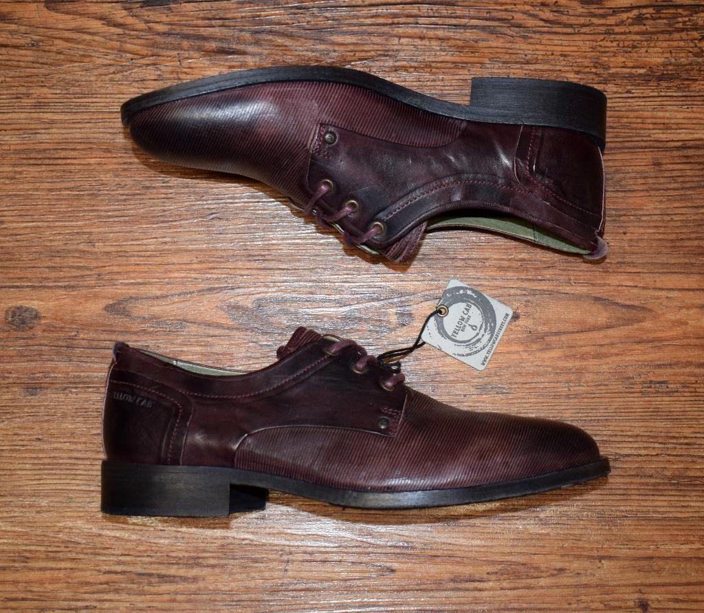 YELLOW CAB - leren veterschoen bordeaux rood - maat 41, Overige kleuren, Nieuw, Ophalen of Verzenden, Yellow Cab
