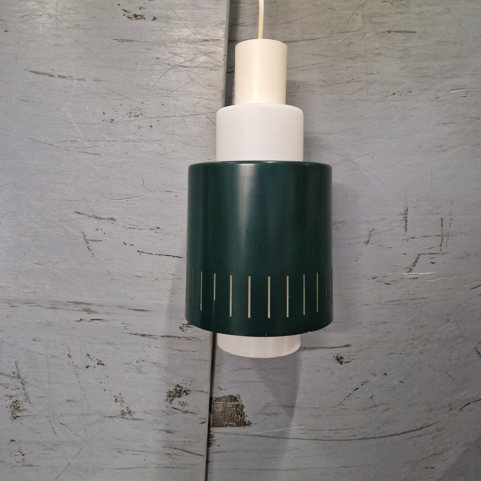 Vintage hanglamp groen wit, Scandinavische stijl, Ophalen, Gebruikt, Scandinavisch, Retro, Vintage