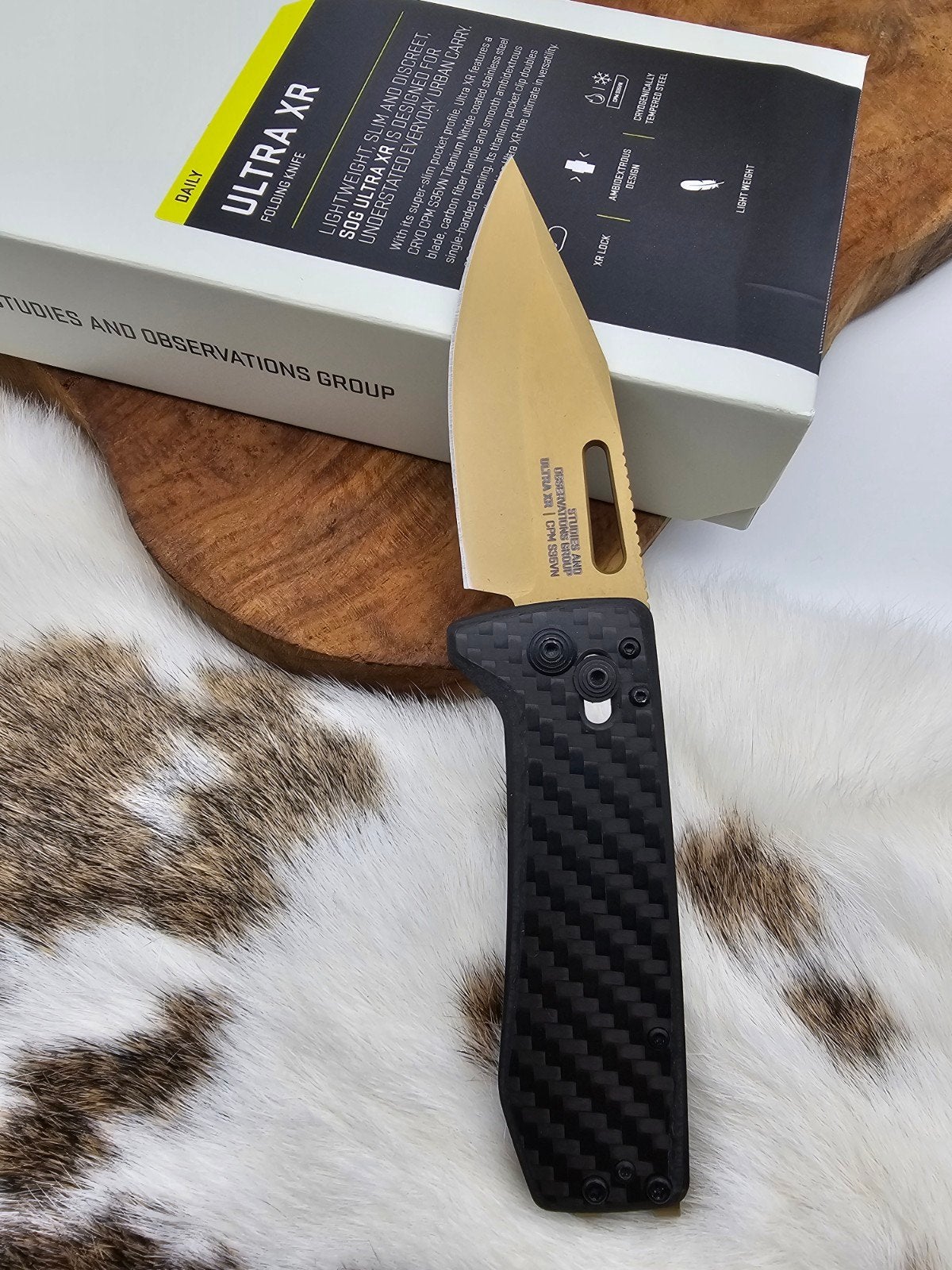 SOG Ultra XR Carbon Gold Edition zakmes, Ophalen of Verzenden