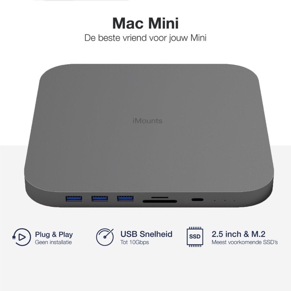 iMounts Apple Mac Mini M1 en M2 hub docking station Pro G, Ophalen of Verzenden, Zo goed als nieuw, Docking station, IMount