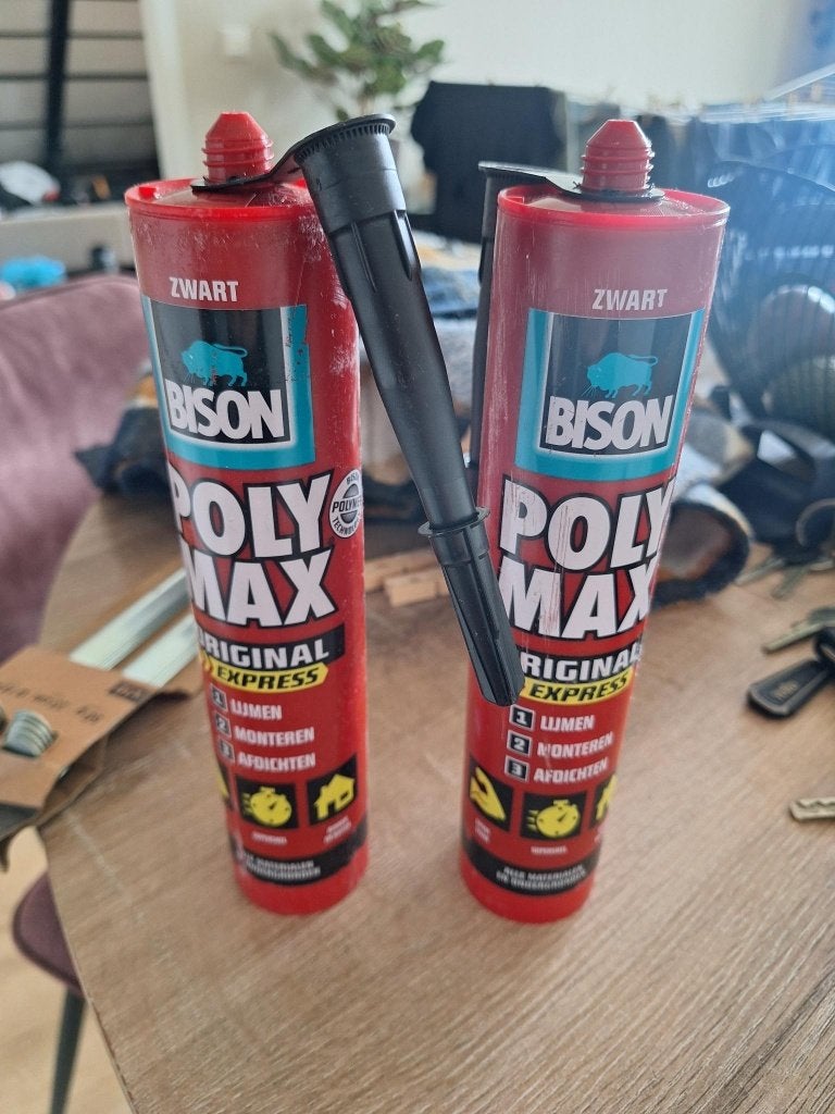 2x Bison Poly Max Express zwart, Ophalen, Zo goed als nieuw