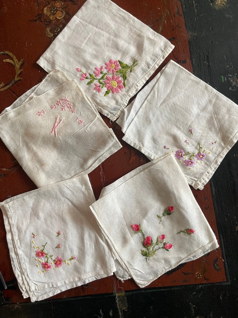handwerk zakdoekje borduursel vintage, Ophalen of Verzenden