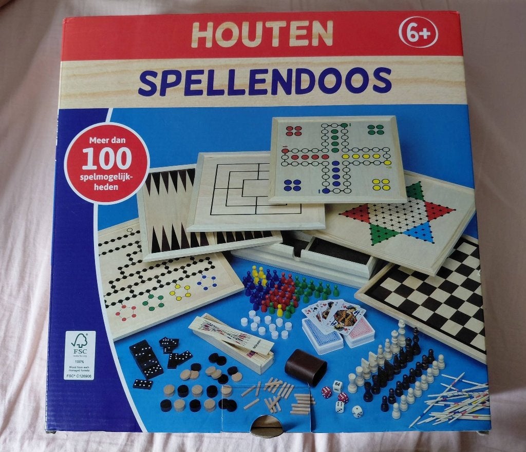 Houten spellendoos, Vijf spelers of meer, Ophalen, Nieuw
