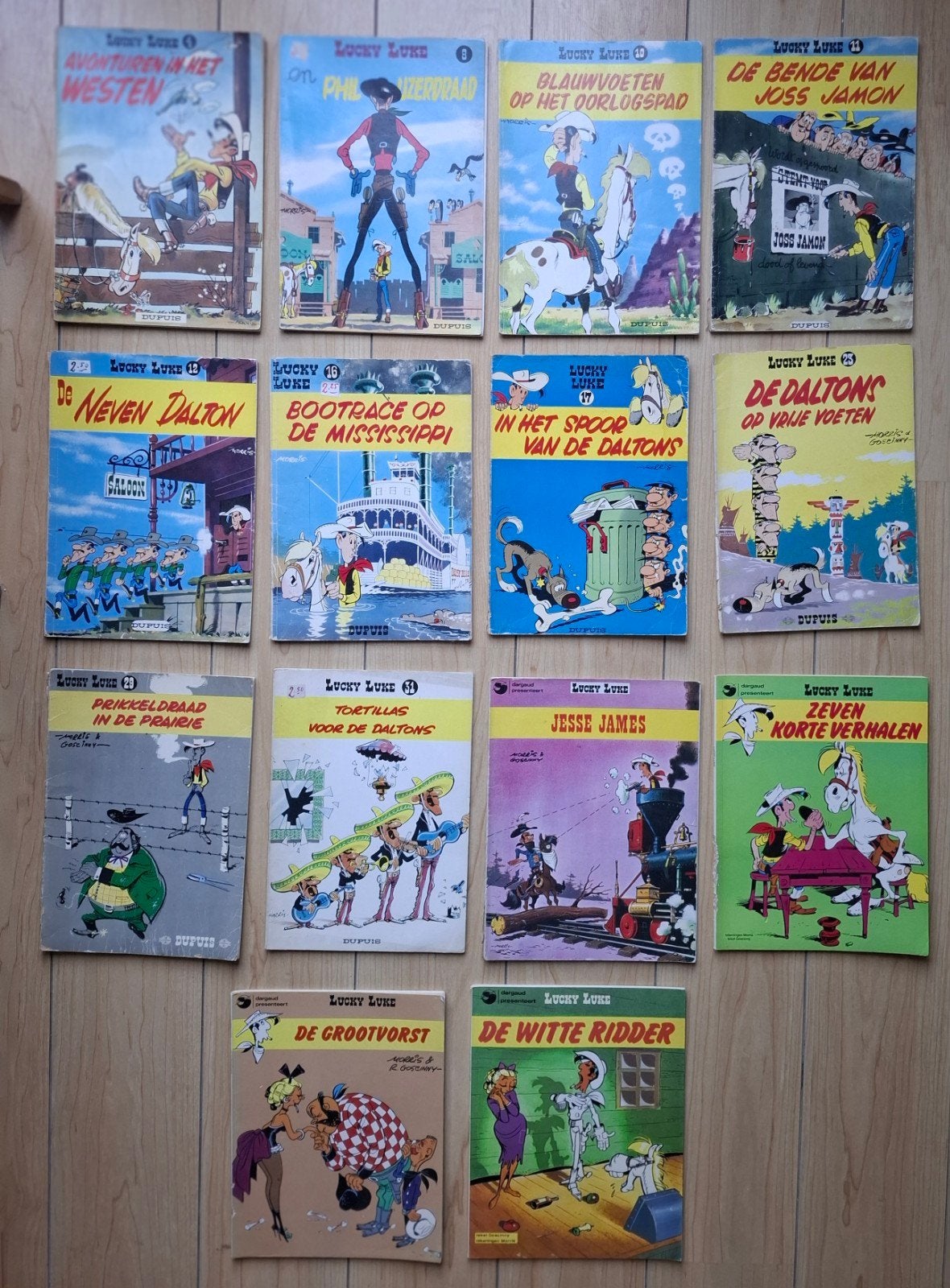 Lucky Luke.Stripboeken uit de 60e en 70e jaren. 14x. € 35,--, Boeken, Gelezen, Ophalen of Verzenden, Morris, Meerdere stripboeken
