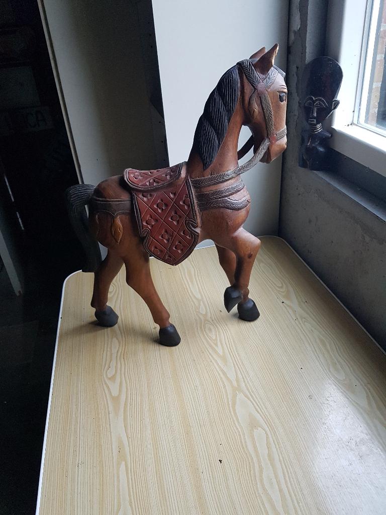 houten paard, Antiek en Kunst, Ophalen of Verzenden, Hout, Houtsnijwerk, Zoogdier