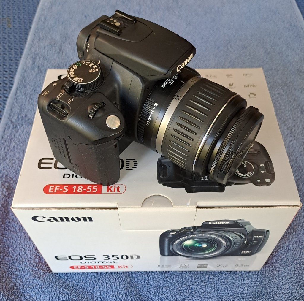 CANON 350 + 18-55 + DOOS ENZ ENZ, Gebruikt, Spiegelreflex, Ophalen of Verzenden, Geen optische zoom