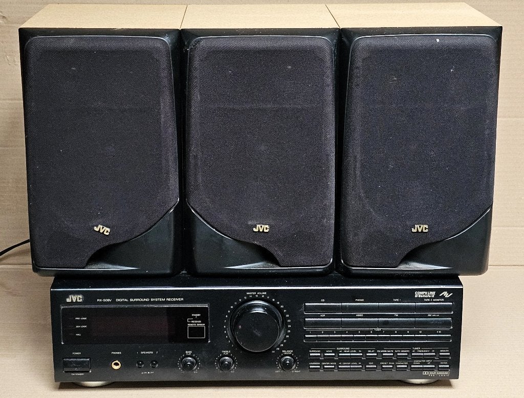 JVC RX-508VBK Vintage Stereo Receiver met 3x SP-MXS3BK boxen