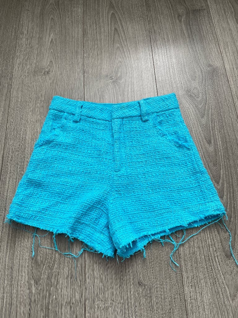 ZARA kids meisjes blauwe tweed korte broek short mt 152, Kinderen en Baby's, Kinderkleding | Maat 152, Broek, Meisje, Ophalen of Verzenden