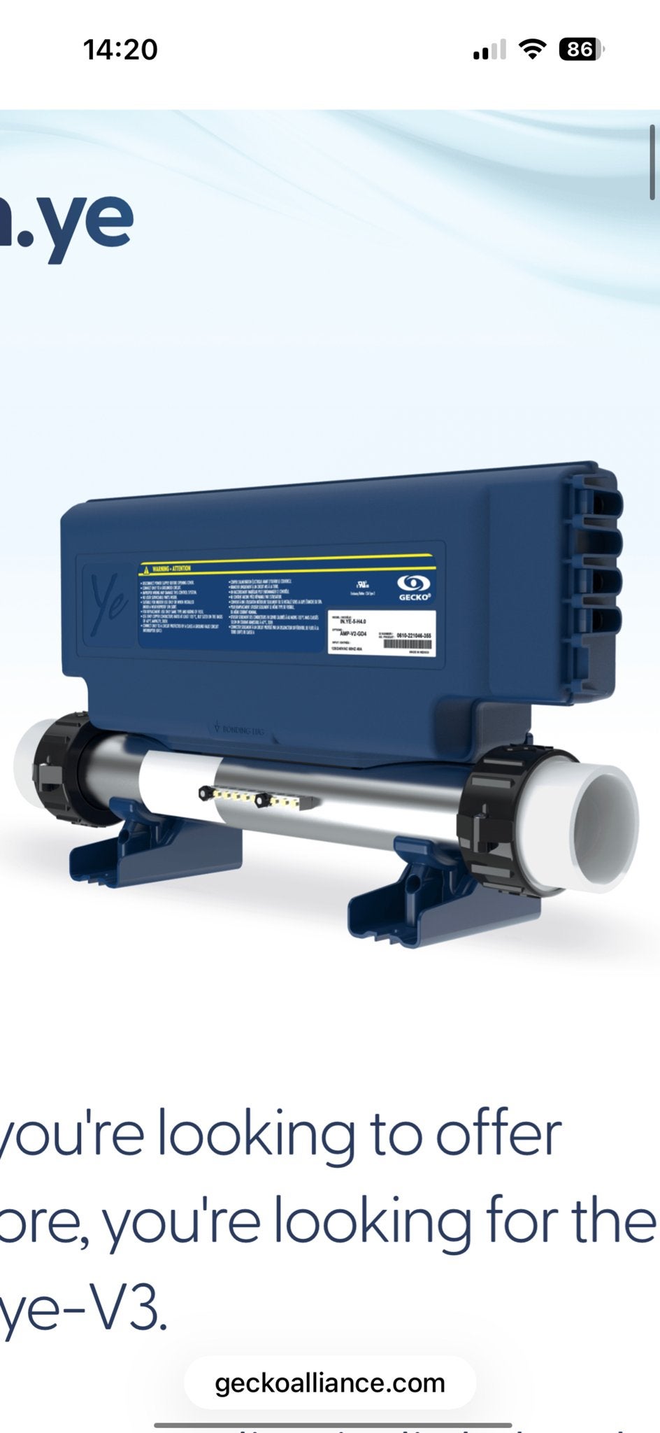 Gecko in.ye-3-V3 Spa Controle Systeem met in.k506 Paneel, Tuin en Terras, Bubbelbaden en Hottubs, Ophalen of Verzenden, Zo goed als nieuw