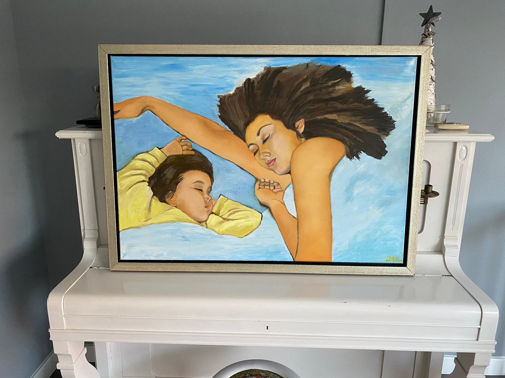 100Х70 см olieverf schilderij, ingelijst, Ophalen, Handgeschilderd, Olieverf, Portret