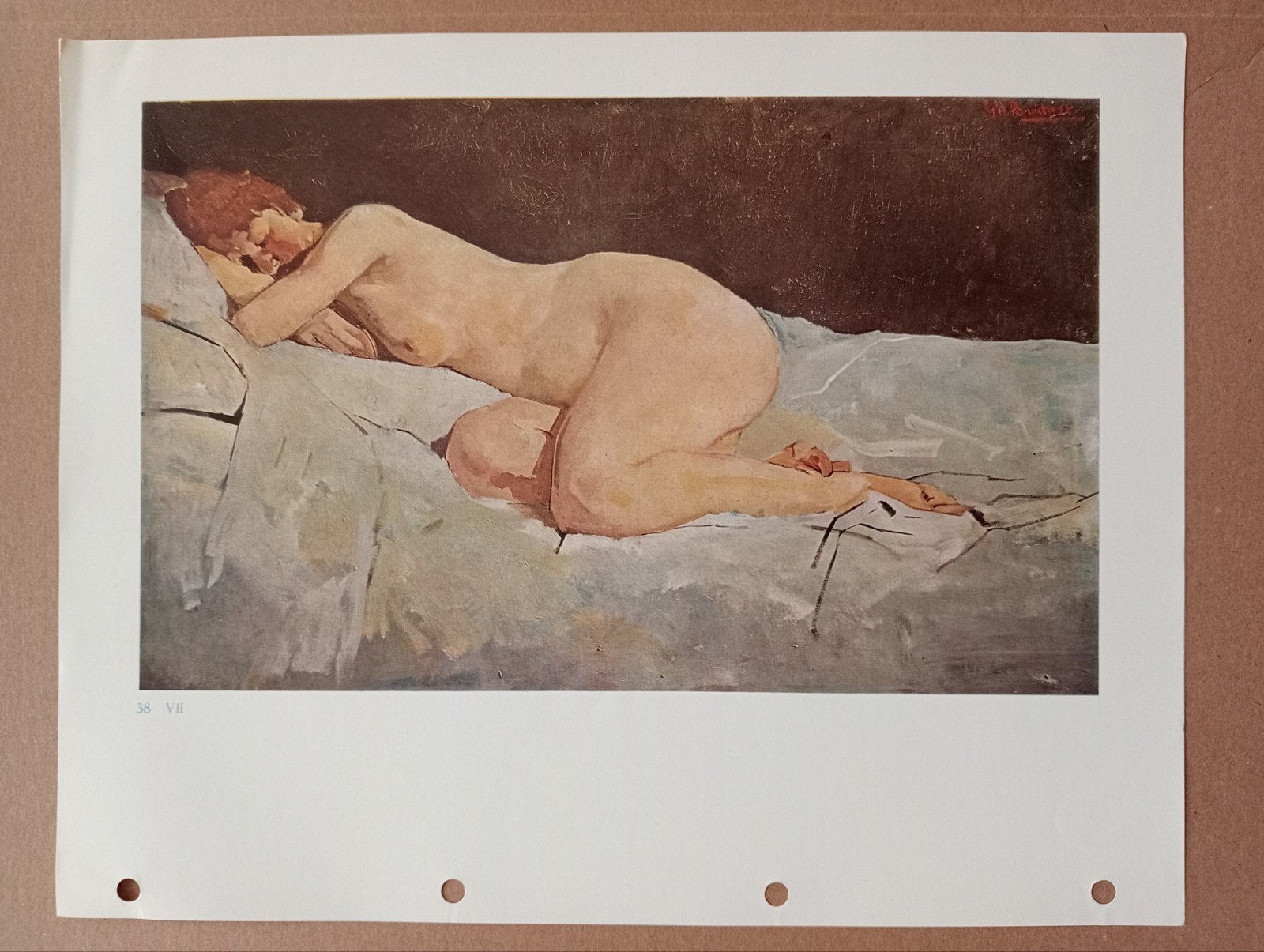 George Hendrik Breitner liggend naakt print jaren 50-60, Ophalen of Verzenden