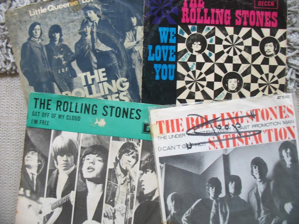 4 singles Rolling Stones (2), Gebruikt, 7 inch, Single, Ophalen of Verzenden