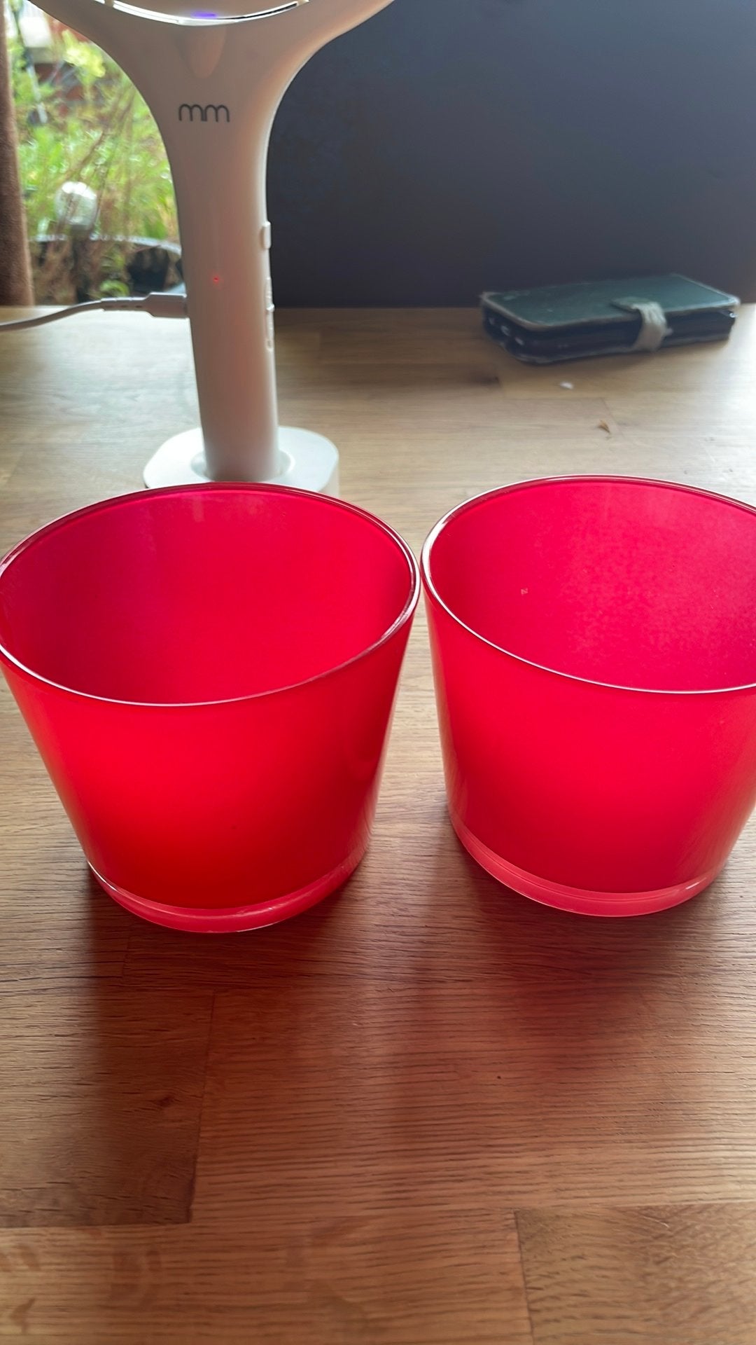 Twee rode potten, Tuin en Terras, Ophalen, Gebruikt, Rond, Aardewerk