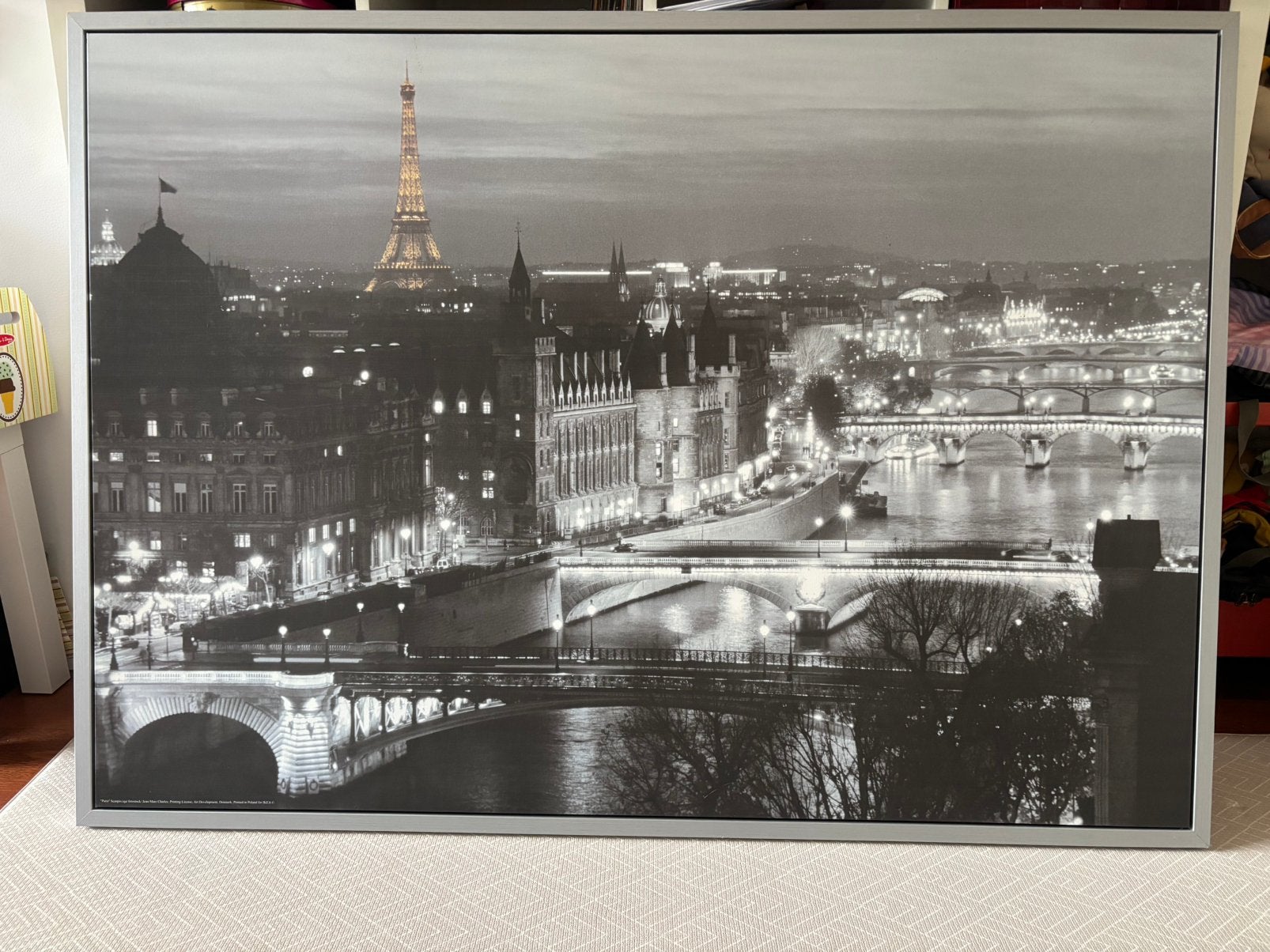 Ingelijste foto op doek van Parijs Ikea, Huis en Inrichting, Ophalen, 125 cm of meer, Zo goed als nieuw, Foto of Poster