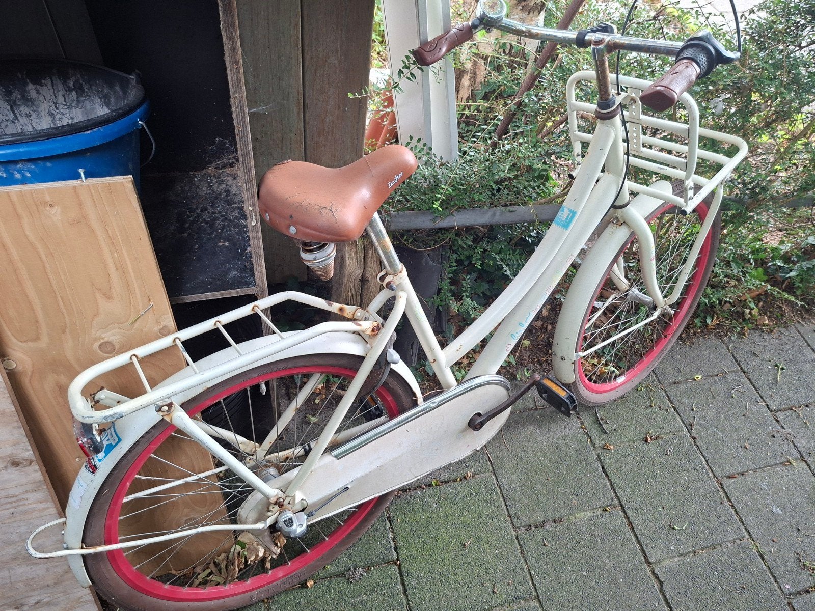Vintage Damesfiets met Voordrager - Opknapper, Overige merken, Terugtraprem, Gebruikt, Ophalen of Verzenden