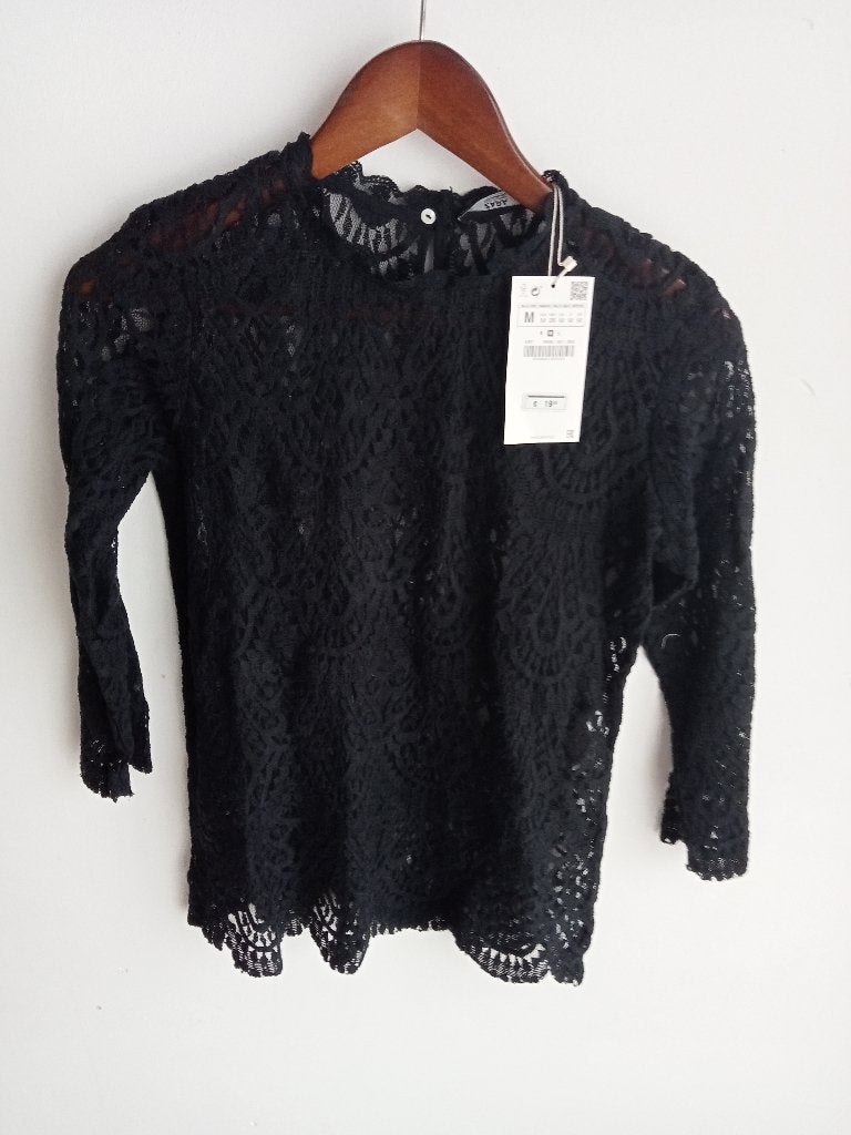 top/bloes, kant, Maat 38/40 (M), Nieuw, Ophalen of Verzenden, Lange mouw