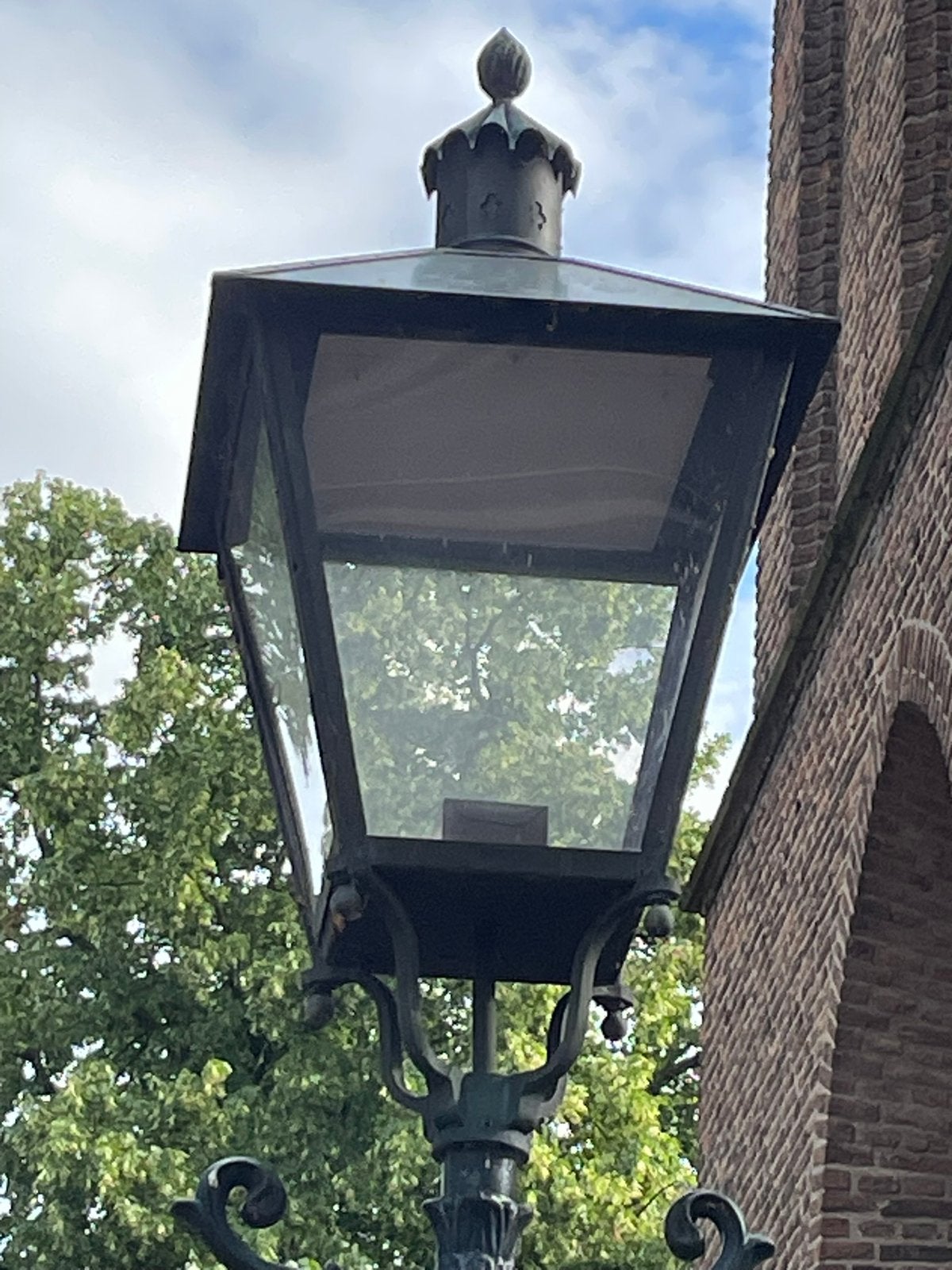 Echt oude buiten lantaarn, Ophalen, Staande lamp, 50 tot 250 watt, IJzer